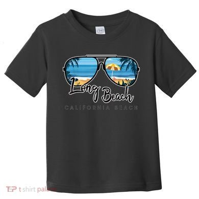 Long Beach California Palm Tree Sunglasses Souvenir Toddler T-Shirt