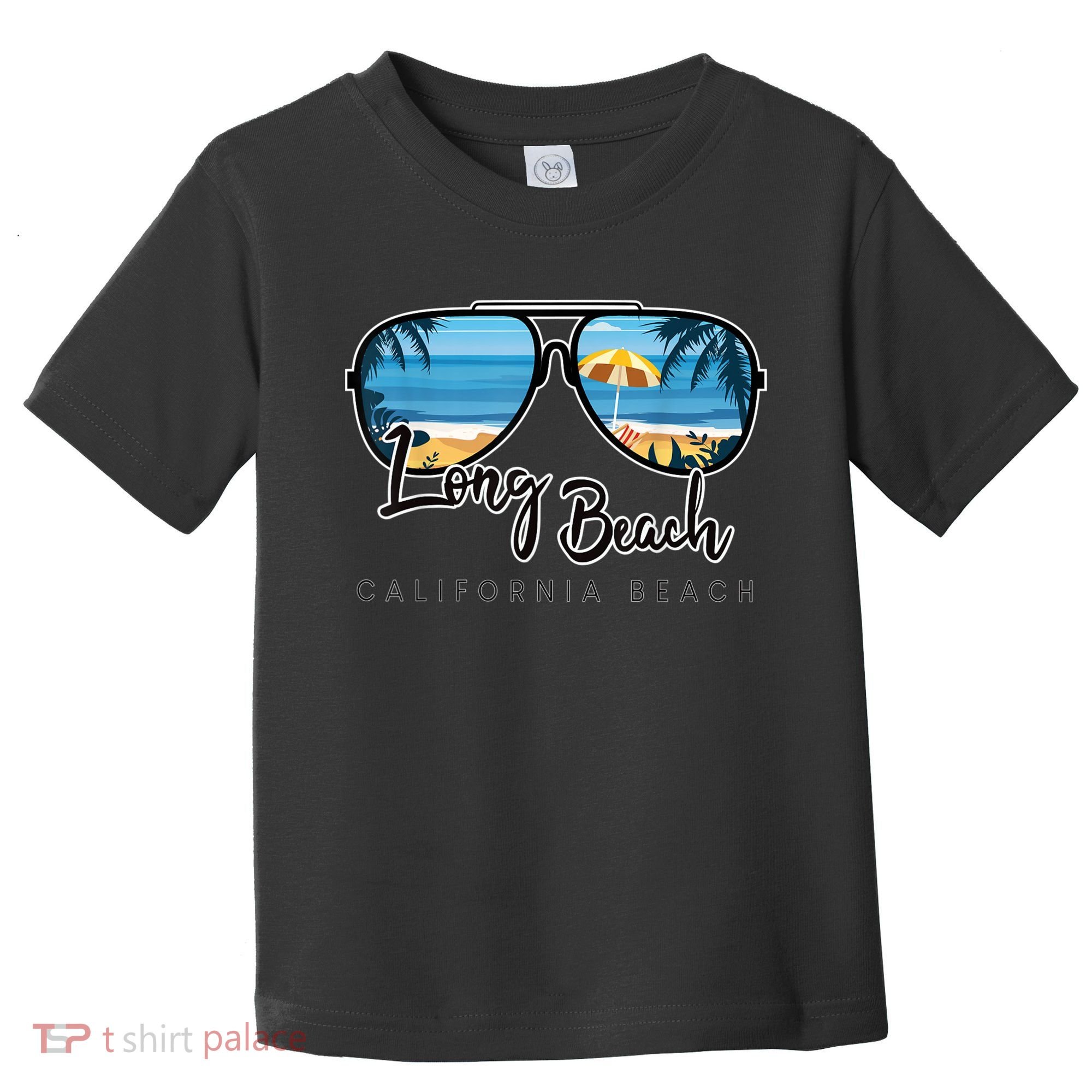 Long Beach California Palm Tree Sunglasses Souvenir Toddler T-Shirt