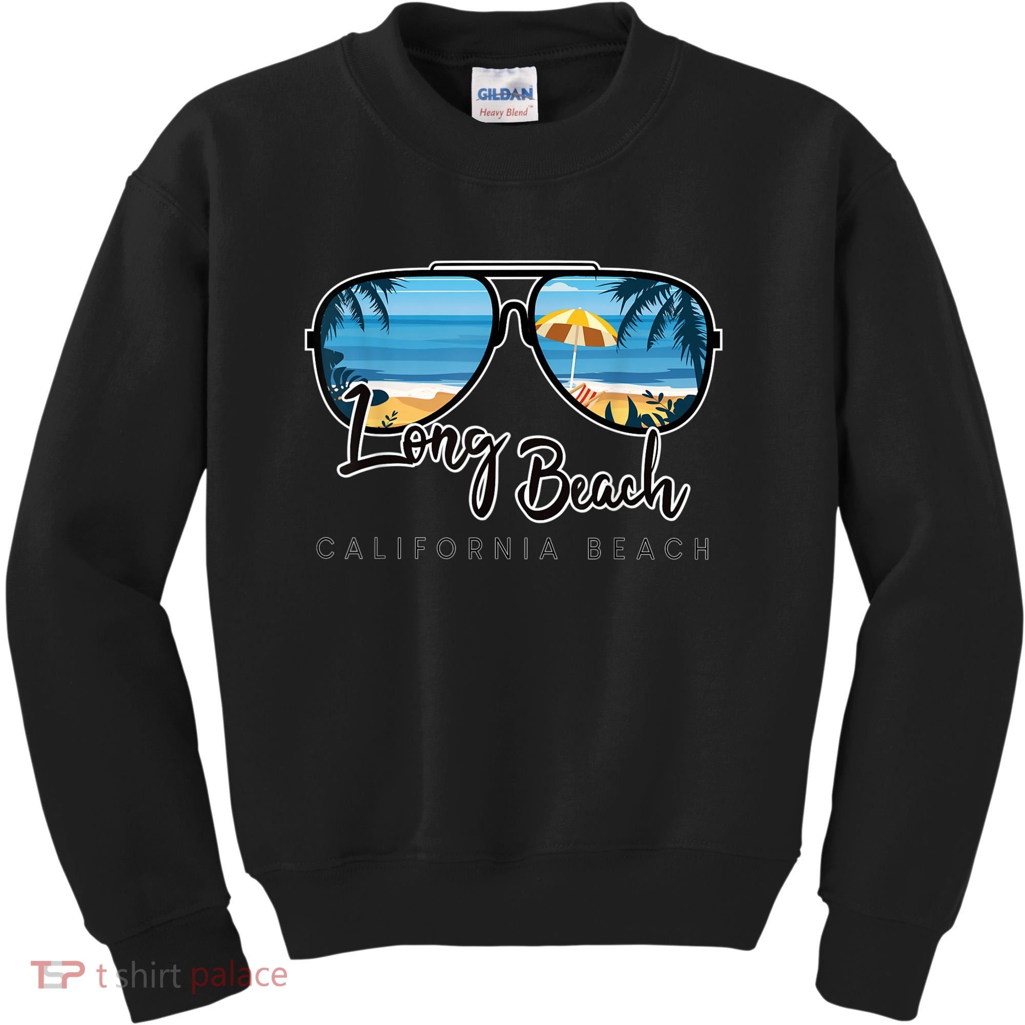 Long Beach California Palm Tree Sunglasses Souvenir Kids Sweatshirt