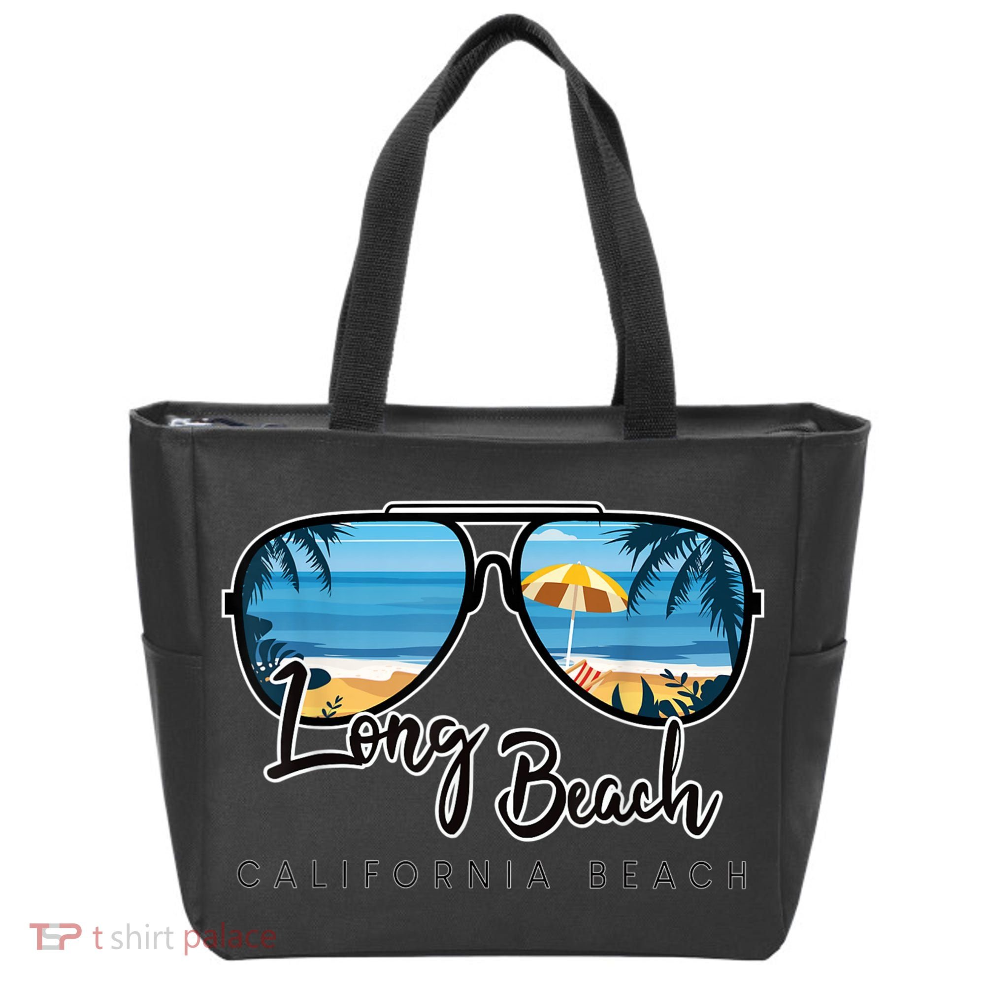 Long Beach California Palm Tree Sunglasses Souvenir Tote Bag
