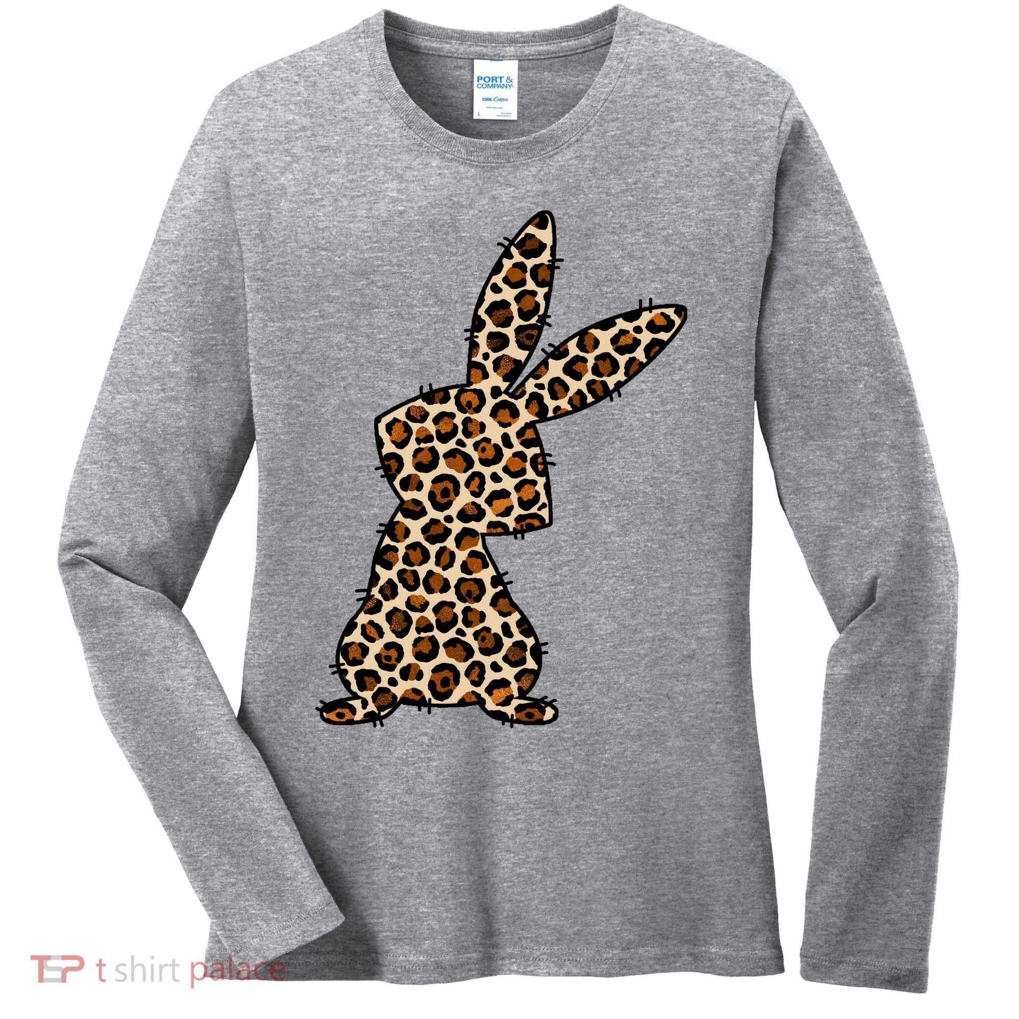 Leopard Bunny Cute Gift Women's Long Sleeve Shirt