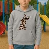 Leopard Bunny Cute Gift Kids Hoodie thumb 2