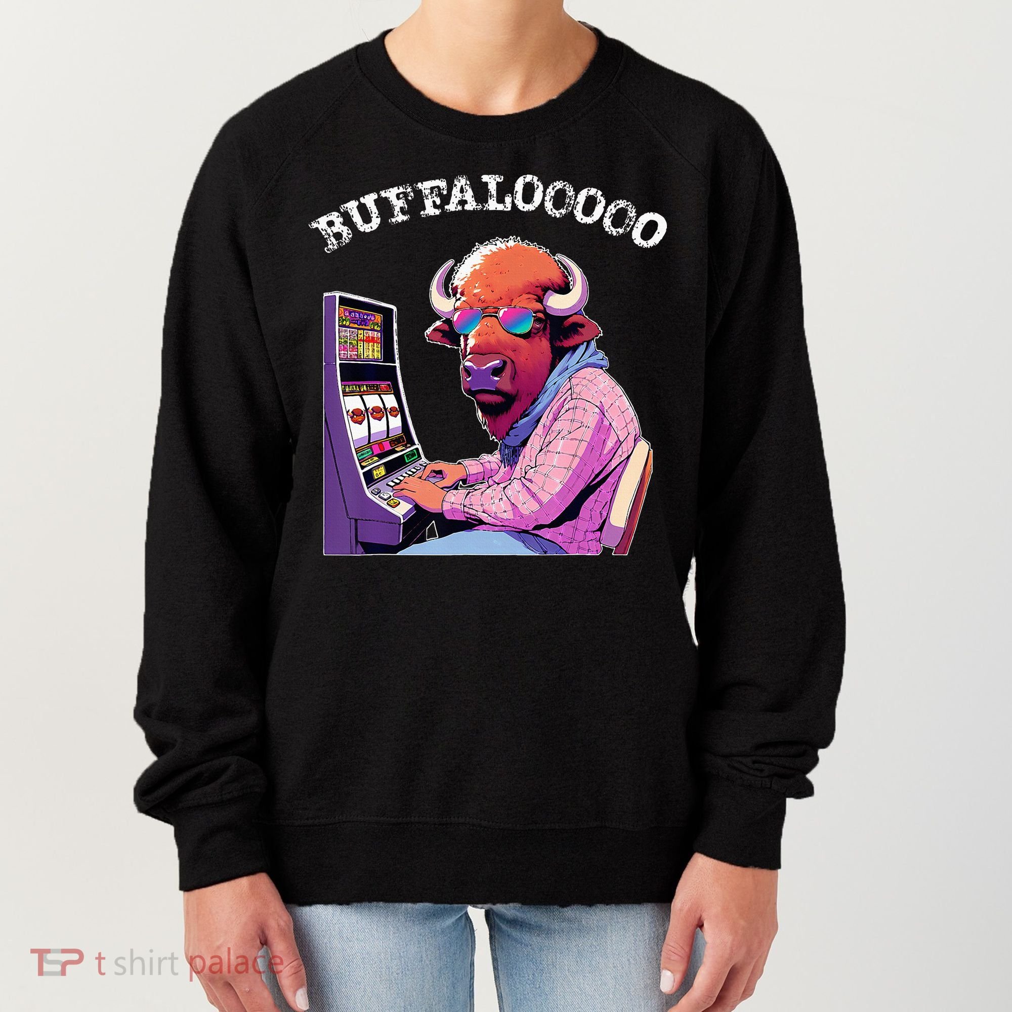 Lucky Buffalo Casino Slot Machine Buffalooooo Gambling Women's Sweatshirt