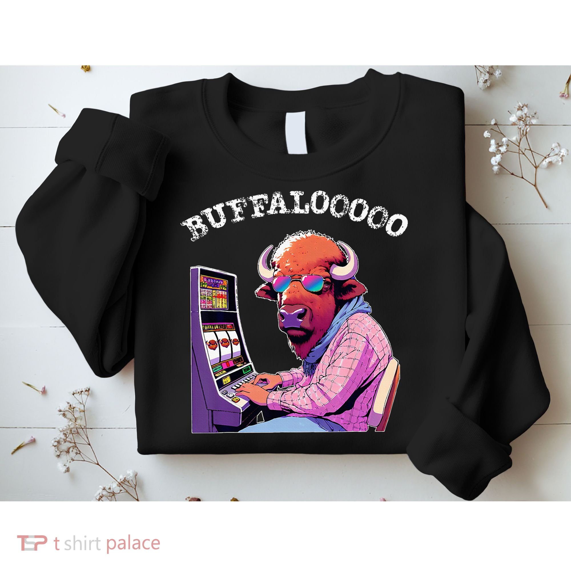 Lucky Buffalo Casino Slot Machine Buffalooooo Gambling Sweatshirt