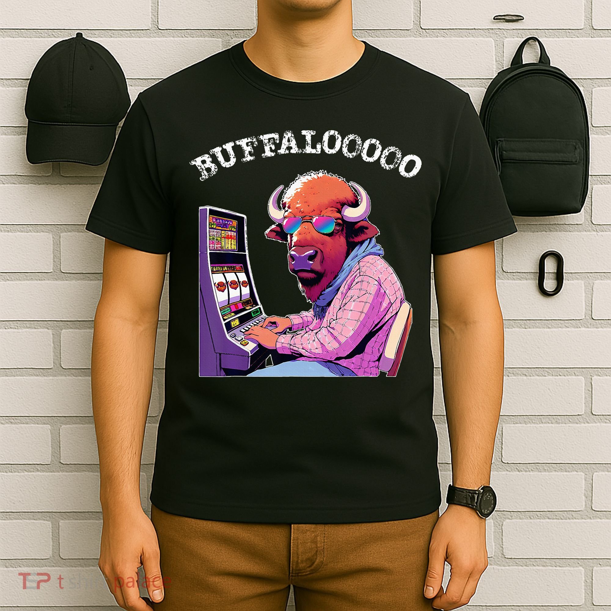 Lucky Buffalo Casino Slot Machine Buffalooooo Gambling T-Shirt