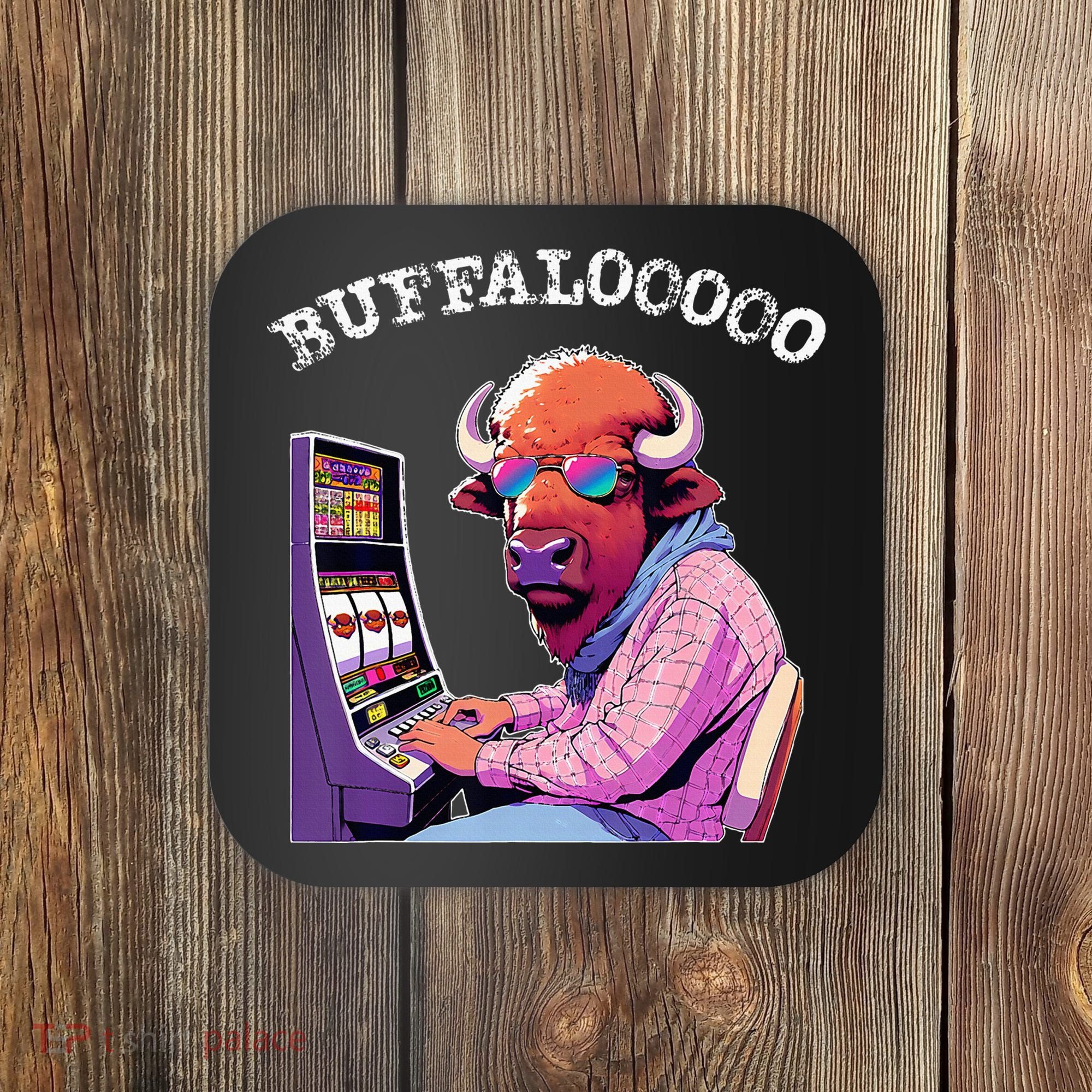 Lucky Buffalo Casino Slot Machine Buffalooooo Gambling Coaster
