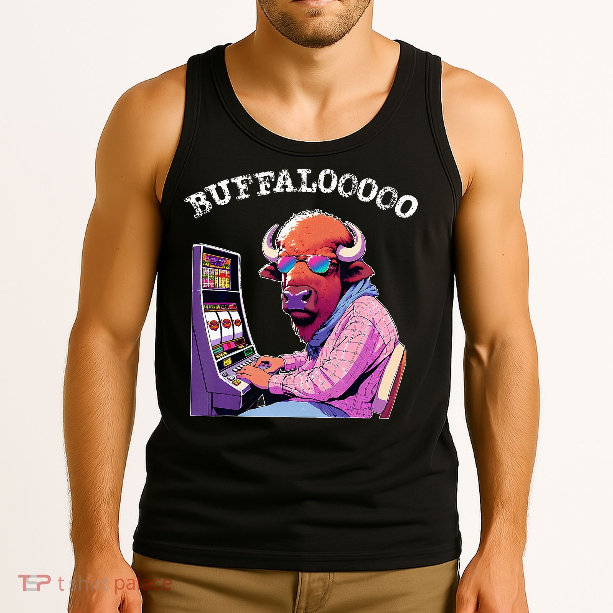 Lucky Buffalo Casino Slot Machine Buffalooooo Gambling Tank Top