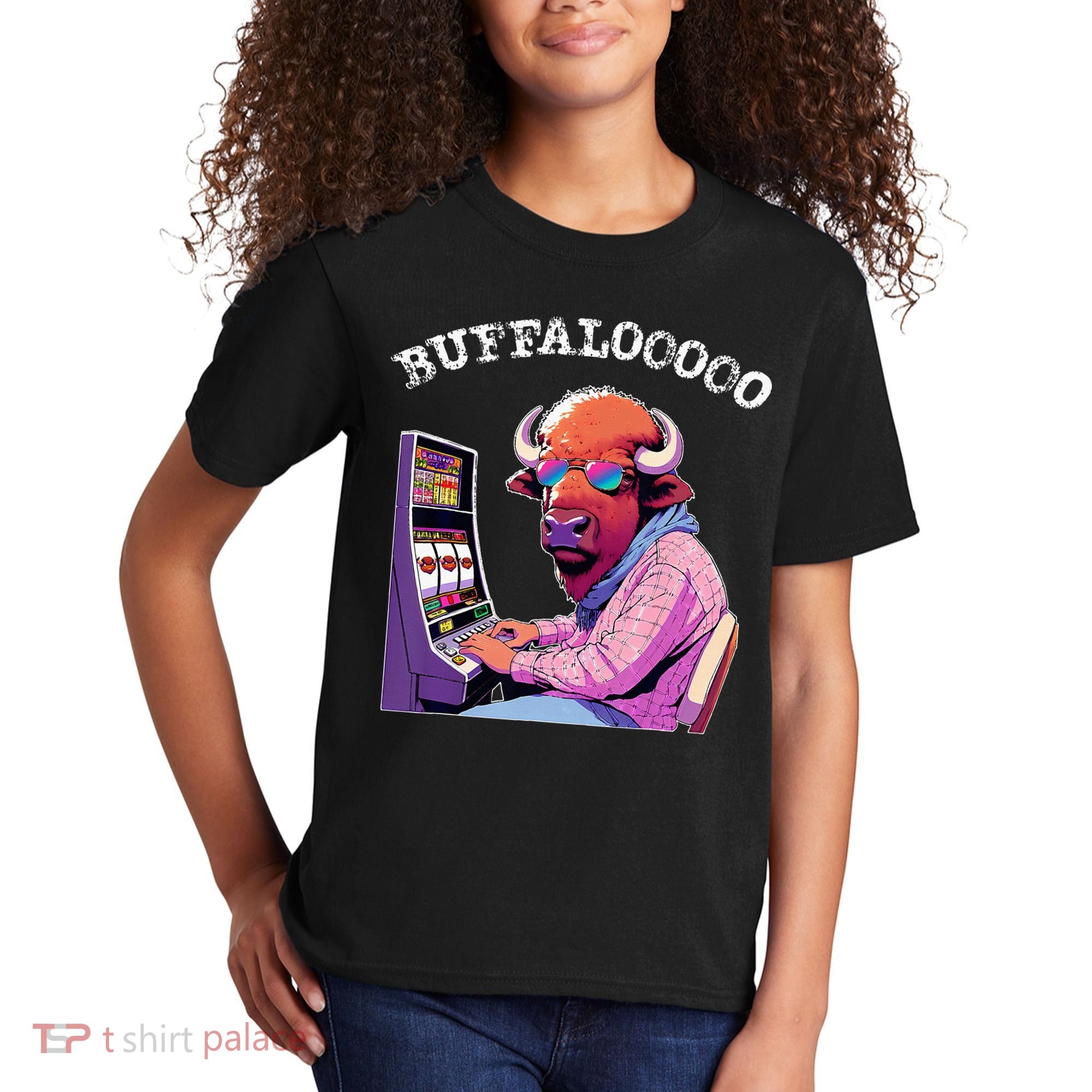 Lucky Buffalo Casino Slot Machine Buffalooooo Gambling Kids T-Shirt