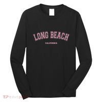 Long Beach California Ca Varsity Style On Long Beach Long Sleeve Shirt thumb 0