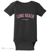 Long Beach California Ca Varsity Style On Long Beach Baby Bodysuit thumb 0
