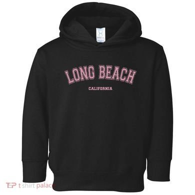 Long Beach California Ca Varsity Style On Long Beach Toddler Hoodie