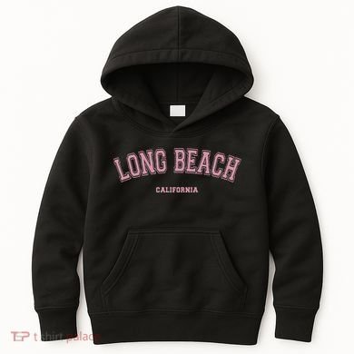 Long Beach California Ca Varsity Style On Long Beach Kids Hoodie