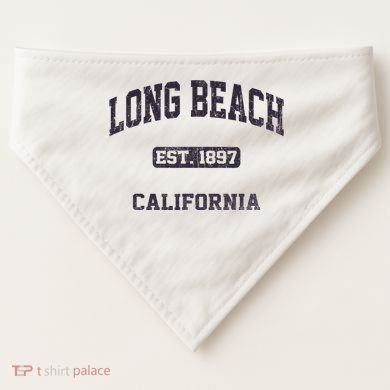 Long Beach California CA vintage state athletic style USA-Made Doggie Bandana