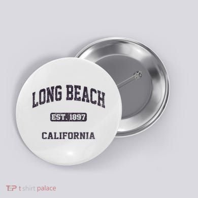 Long Beach California CA vintage state athletic style Button