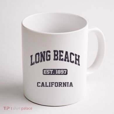 Long Beach California CA vintage state athletic style Coffee Mug back