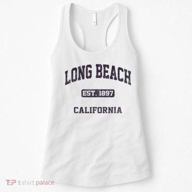 Long Beach California CA vintage state athletic style Women's Tank Top