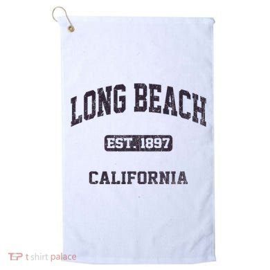 Long Beach California CA vintage state athletic style Golf Towel