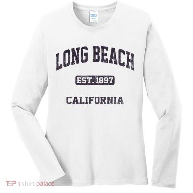 Long Beach California CA vintage state athletic style Women's Long Sleeve Shirt