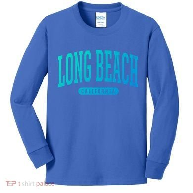 Long Beach Cute Gift College University Style Ca Usa Cute Gift Kids Long Sleeve Shirt