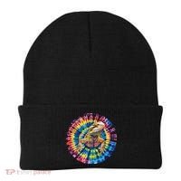 Lizard Bearded Dragon Reptile Tie Dye Spiral Rainbow Cute Beanie thumb 0