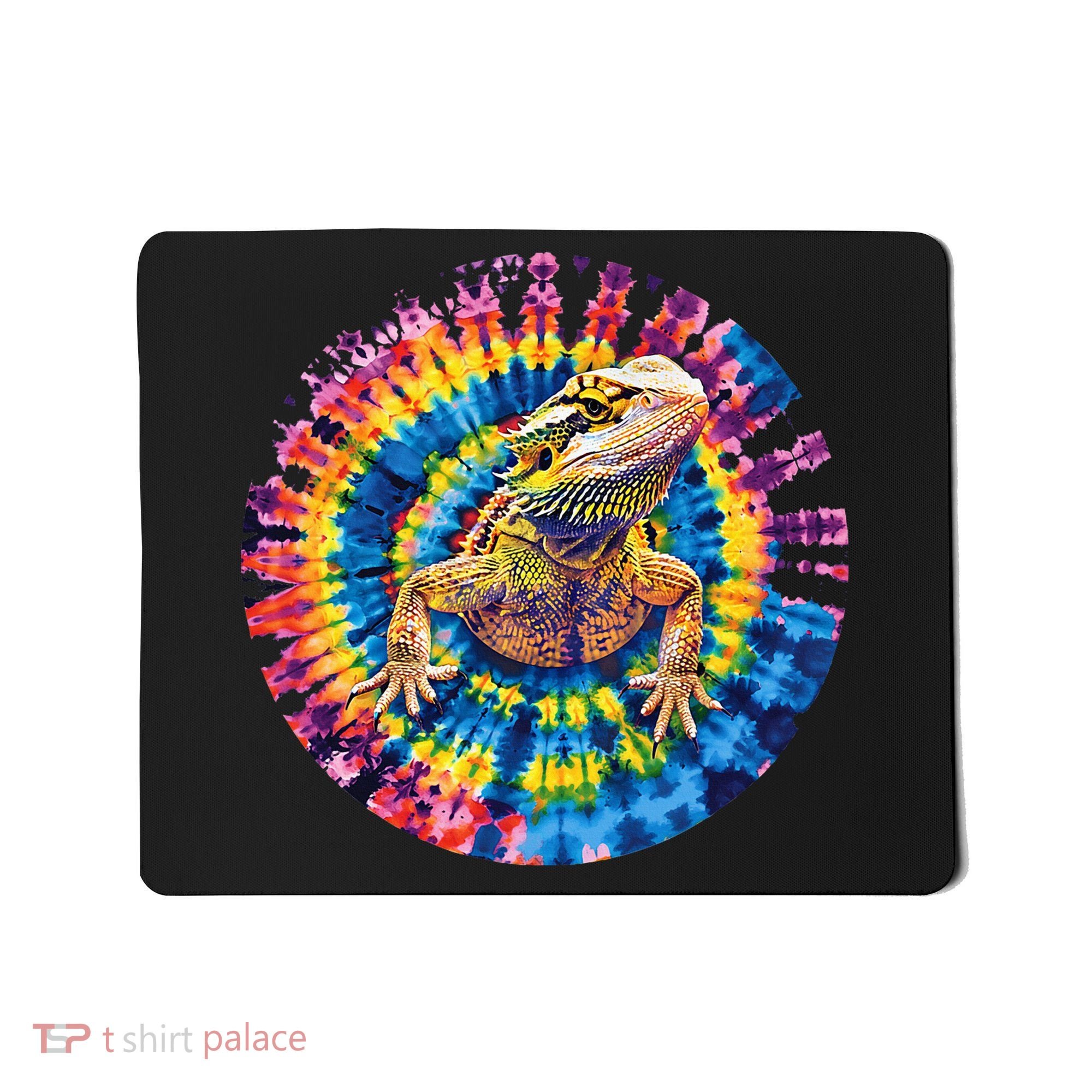 Lizard Bearded Dragon Reptile Tie Dye Spiral Rainbow Cute Mousepad