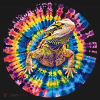 Lizard Bearded Dragon Reptile Tie Dye Spiral Rainbow Cute Ornament thumb 1