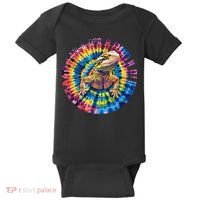 Lizard Bearded Dragon Reptile Tie Dye Spiral Rainbow Cute Baby Bodysuit thumb 0