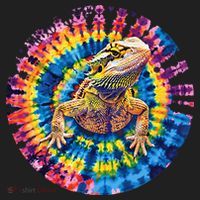 Lizard Bearded Dragon Reptile Tie Dye Spiral Rainbow Cute Hat thumb 2