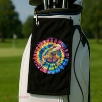 Lizard Bearded Dragon Reptile Tie Dye Spiral Rainbow Cute Golf Towel thumb 2