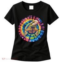 Lizard Bearded Dragon Reptile Tie Dye Spiral Rainbow Cute Women's T-Shirt thumb 0