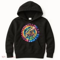 Lizard Bearded Dragon Reptile Tie Dye Spiral Rainbow Cute Kids Hoodie thumb 0