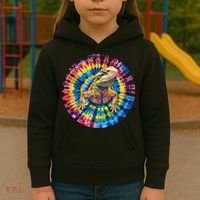 Lizard Bearded Dragon Reptile Tie Dye Spiral Rainbow Cute Kids Hoodie thumb 3