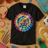 Lizard Bearded Dragon Reptile Tie Dye Spiral Rainbow Cute Kids T-Shirt thumb 3