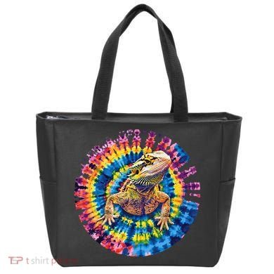 Lizard Bearded Dragon Reptile Tie Dye Spiral Rainbow Cute Tote Bag