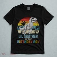 Lil Brother Dinosaur Of The Birthday Matching Family T-Shirt thumb 5