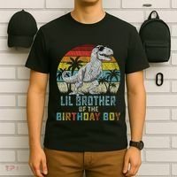 Lil Brother Dinosaur Of The Birthday Matching Family T-Shirt thumb 6