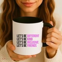 Let's Be Different Kind Inclusive Friends Coffee Mug thumb 3