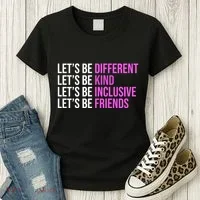 Let's Be Different Kind Inclusive Friends Women's T-Shirt thumb 3