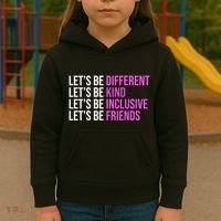Let's Be Different Kind Inclusive Friends Kids Hoodie thumb 3