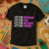 Let's Be Different Kind Inclusive Friends Kids T-Shirt thumb 3