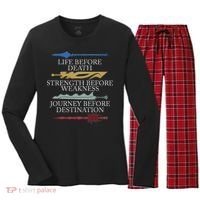 Life Before Death Strength Before Weakness Journey Women's Long Sleeve Flannel Pajama Set  thumb 0