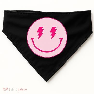 Lightning Bolt Eyes Happy Face USA-Made Doggie Bandana