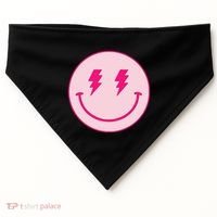 Lightning Bolt Eyes Happy Face USA-Made Doggie Bandana thumb 0
