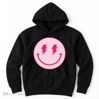 Lightning Bolt Eyes Happy Face Hoodie thumb 0