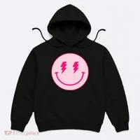 Lightning Bolt Eyes Happy Face Hoodie thumb 0