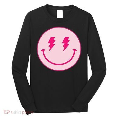 Lightning Bolt Eyes Happy Face Long Sleeve Shirt