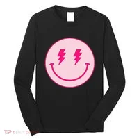 Lightning Bolt Eyes Happy Face Long Sleeve Shirt thumb 0
