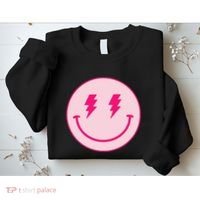 Lightning Bolt Eyes Happy Face Sweatshirt thumb 2