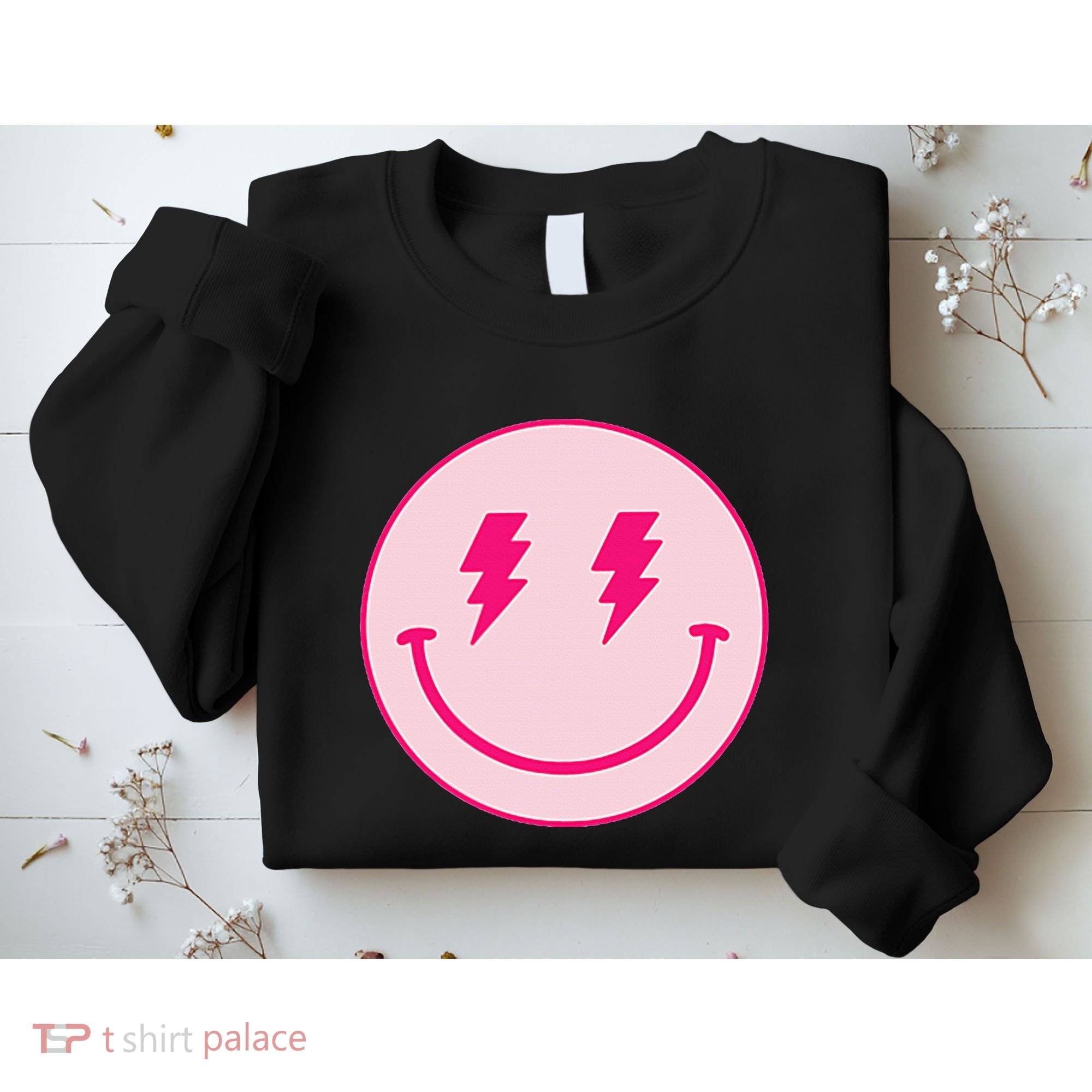 Lightning Bolt Eyes Happy Face Sweatshirt