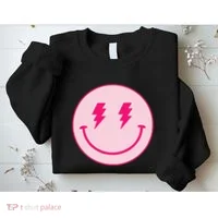 Lightning Bolt Eyes Happy Face Sweatshirt thumb 2